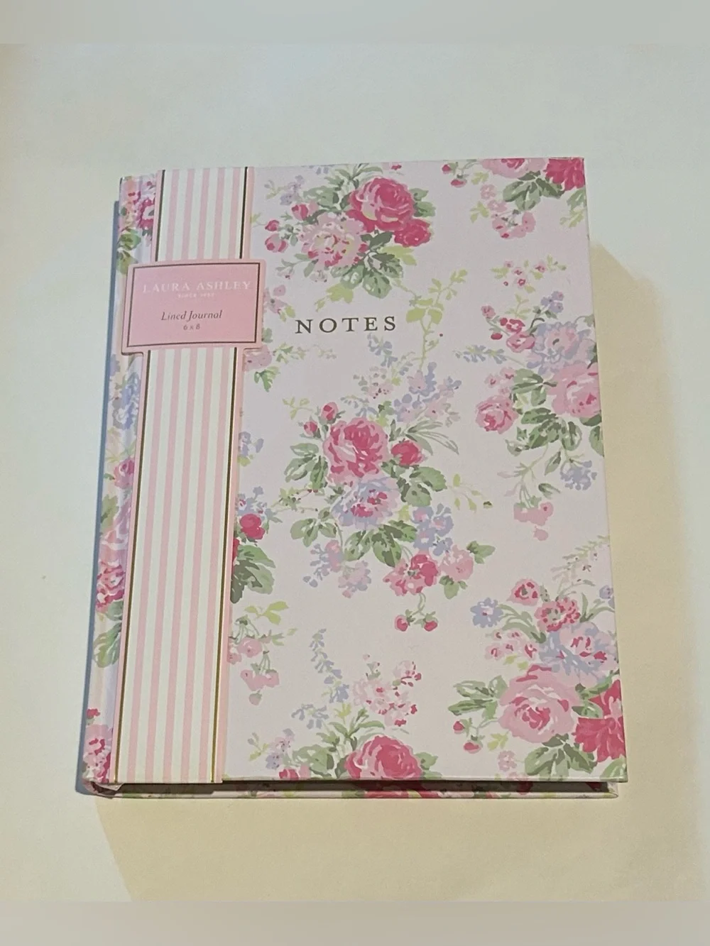 New Laura Ashley Pink Floral Lined Journal 8 3/8” x 6” made in Vietnam 128 Pages